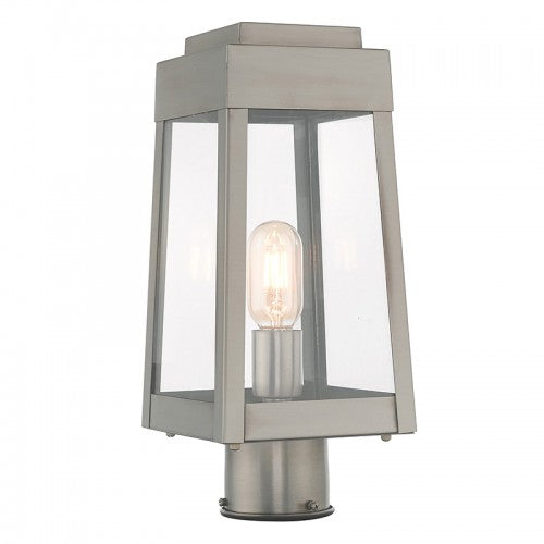 1 Light Brushed Nickel Outdoor Post Top Lantern Post Livex