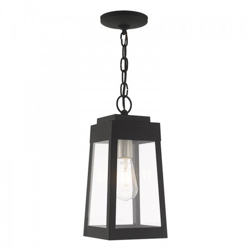 1 Light Black Outdoor Pendant Lantern Exterior Livex
