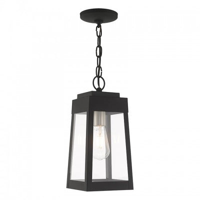 1 Light Black Outdoor Pendant Lantern Exterior Livex