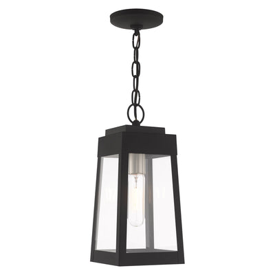1 Light Black Outdoor Pendant Lantern Exterior Livex