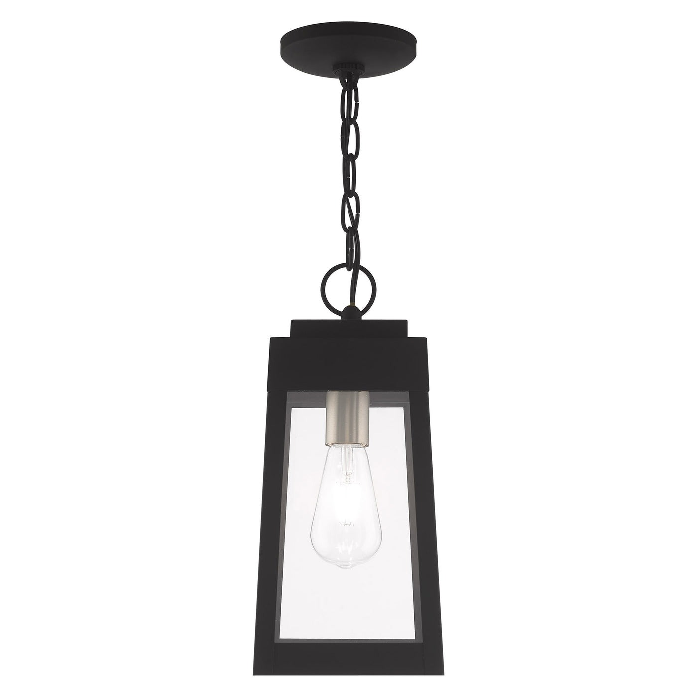 1 Light Black Outdoor Pendant Lantern Exterior Livex