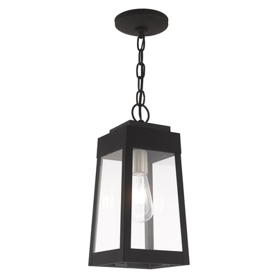 1 Light Black Outdoor Pendant Lantern Exterior Livex