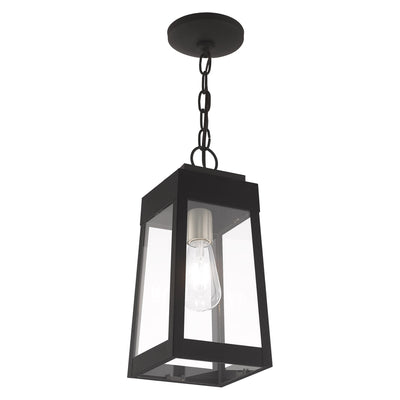 1 Light Black Outdoor Pendant Lantern Exterior Livex