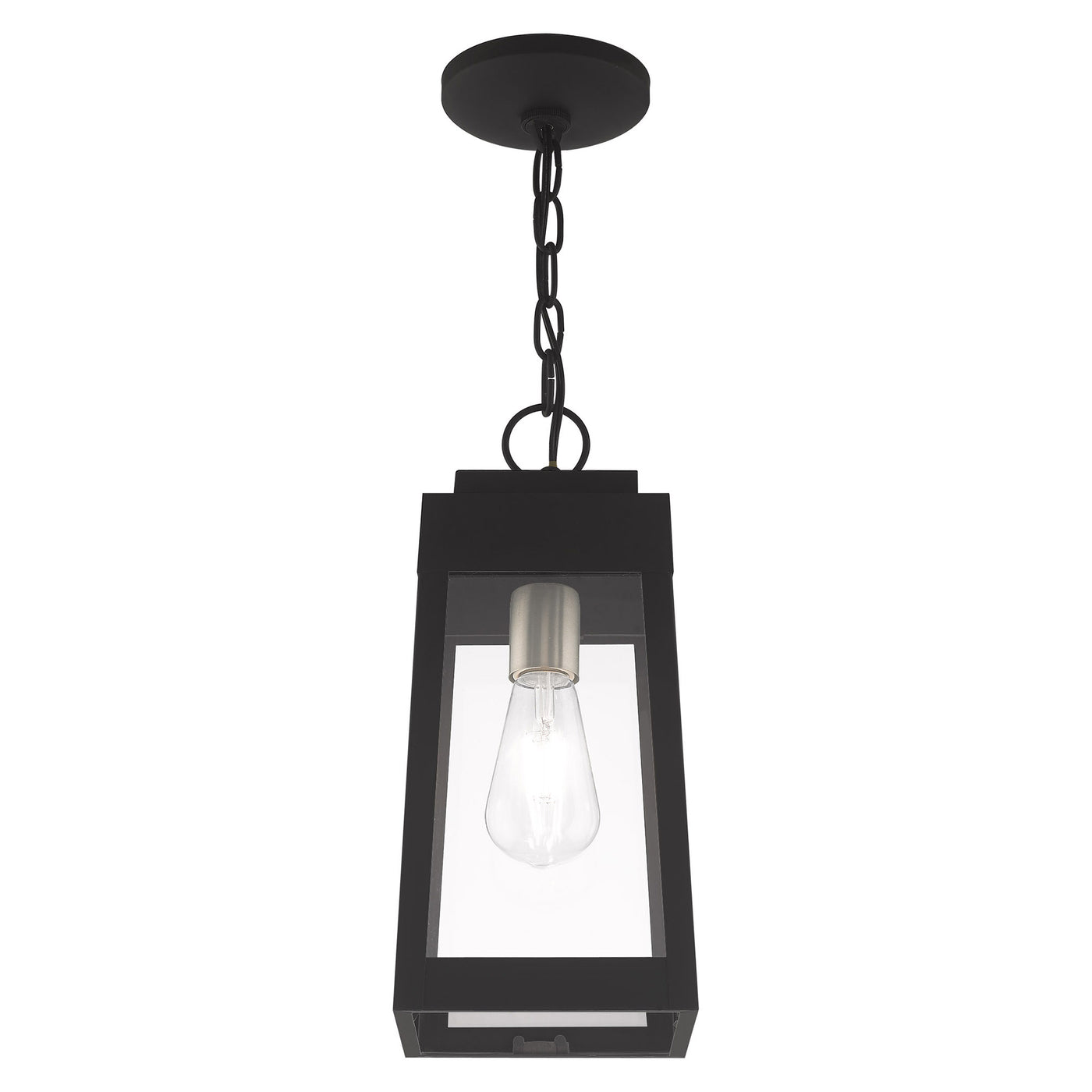 1 Light Black Outdoor Pendant Lantern Exterior Livex
