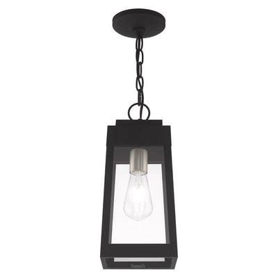 1 Light Black Outdoor Pendant Lantern Exterior Livex