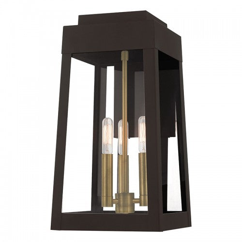 3 Light Bronze Outdoor Wall Lantern Exterior Livex