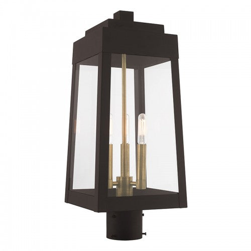 3 Light Bronze Outdoor Post Top Lantern Post Livex