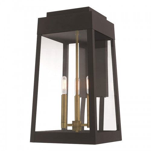 3 Light Bronze Outdoor Wall Lantern Exterior Livex