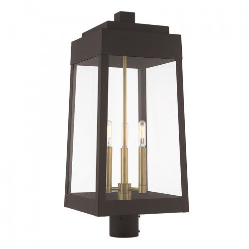 3 Light Bronze Outdoor Post Top Lantern