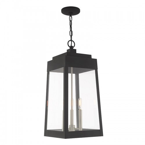 3 Light Black Outdoor Pendant Lantern Exterior Livex