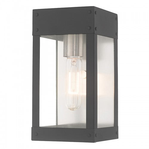 1 Light Scandinavian Gray Outdoor Wall Lantern Exterior Livex