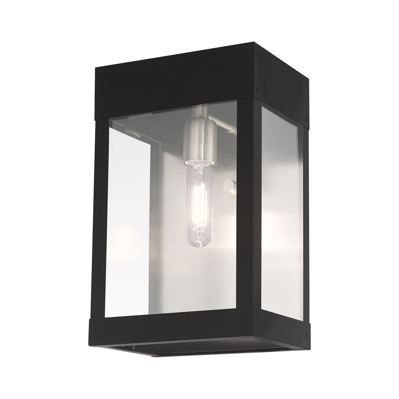 1 Light Black Outdoor Wall Lantern Exterior Livex