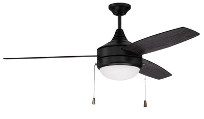 52" Phaze 3 in Flat Black  w/ Flat Black/Greywood Blades Ceiling Fan CRAFTMADE