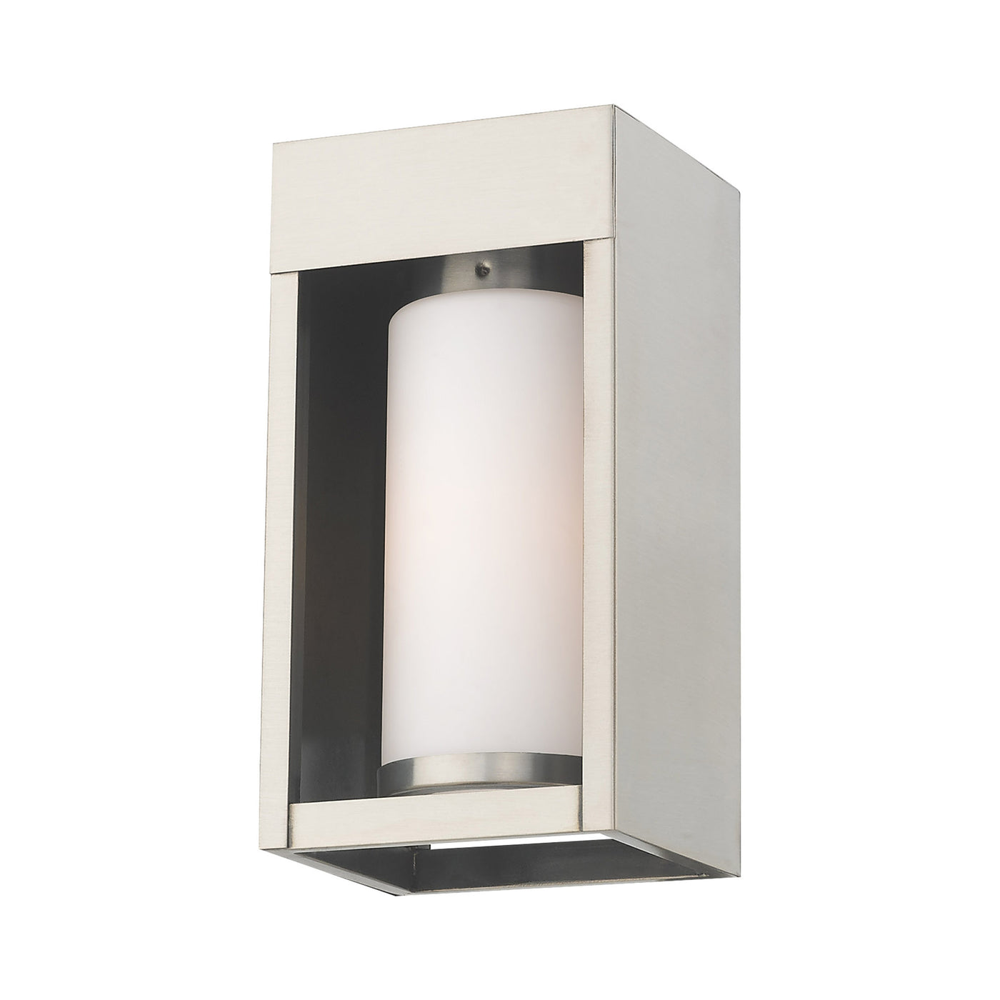 1 Light Brushed Nickel Outdoor Wall Lantern Exterior Livex