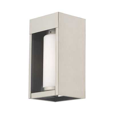 1 Light Brushed Nickel Outdoor Wall Lantern Exterior Livex