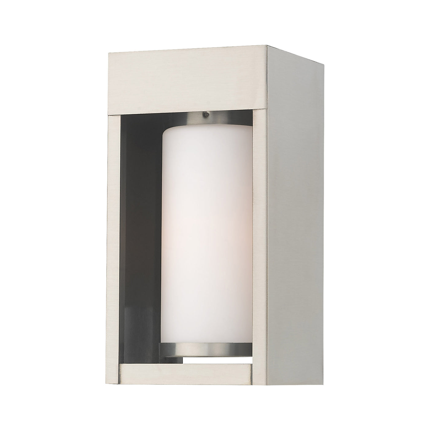 1 Light Brushed Nickel Outdoor Wall Lantern Exterior Livex