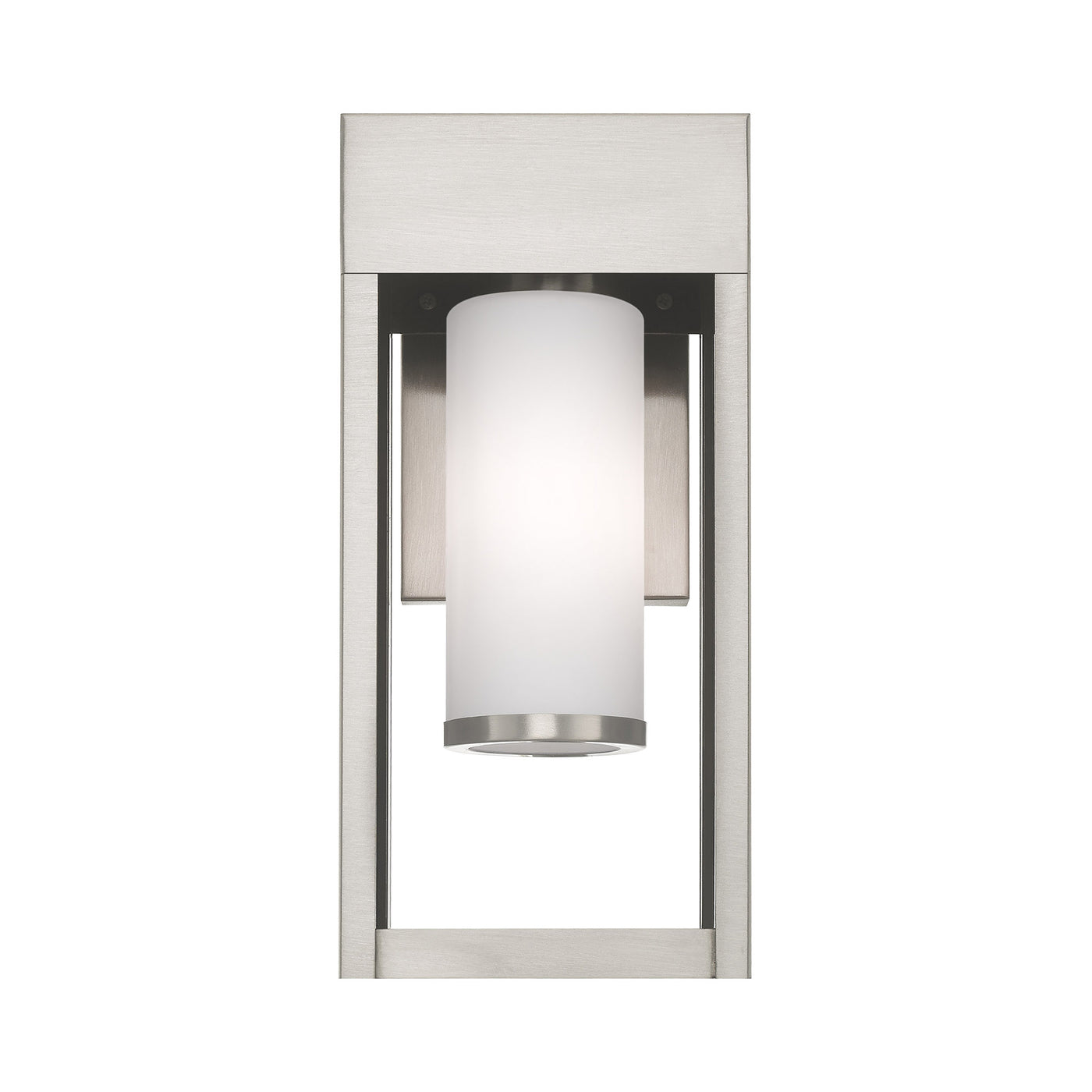 1 Light Brushed Nickel Outdoor Wall Lantern Exterior Livex