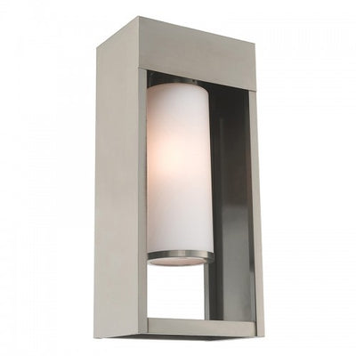 1 Light Brushed Nickel Outdoor Wall Lantern Exterior Livex