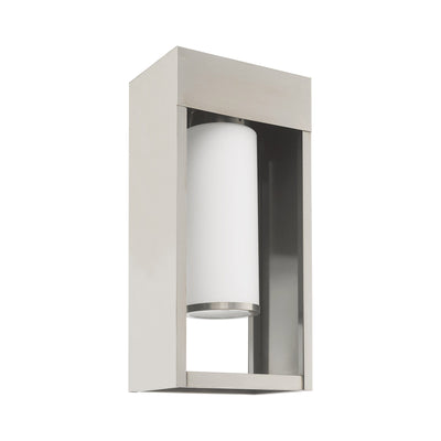 1 Light Brushed Nickel Outdoor Wall Lantern Exterior Livex