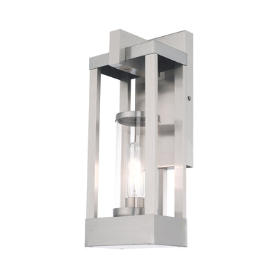 1 Light Brushed Nickel Outdoor Wall Lantern Exterior Livex