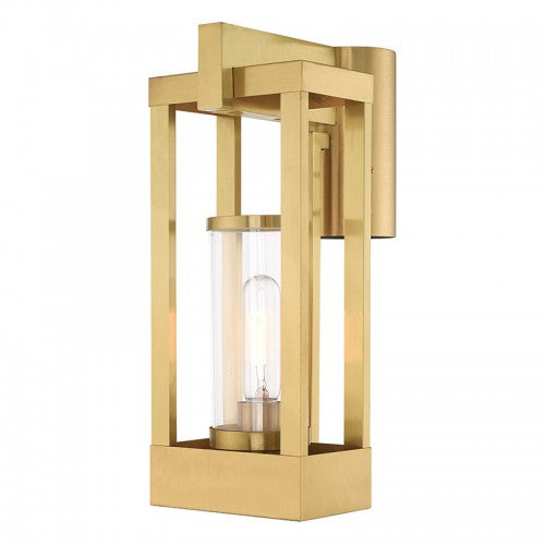 1 Light Satin Brass Outdoor Post Top Lantern Post Livex