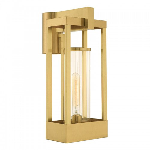 1 Light Satin Brass Outdoor Post Top Lantern Post Livex