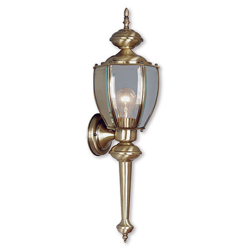 1 Light Antique Brass Outdoor Wall Lantern Exterior Livex