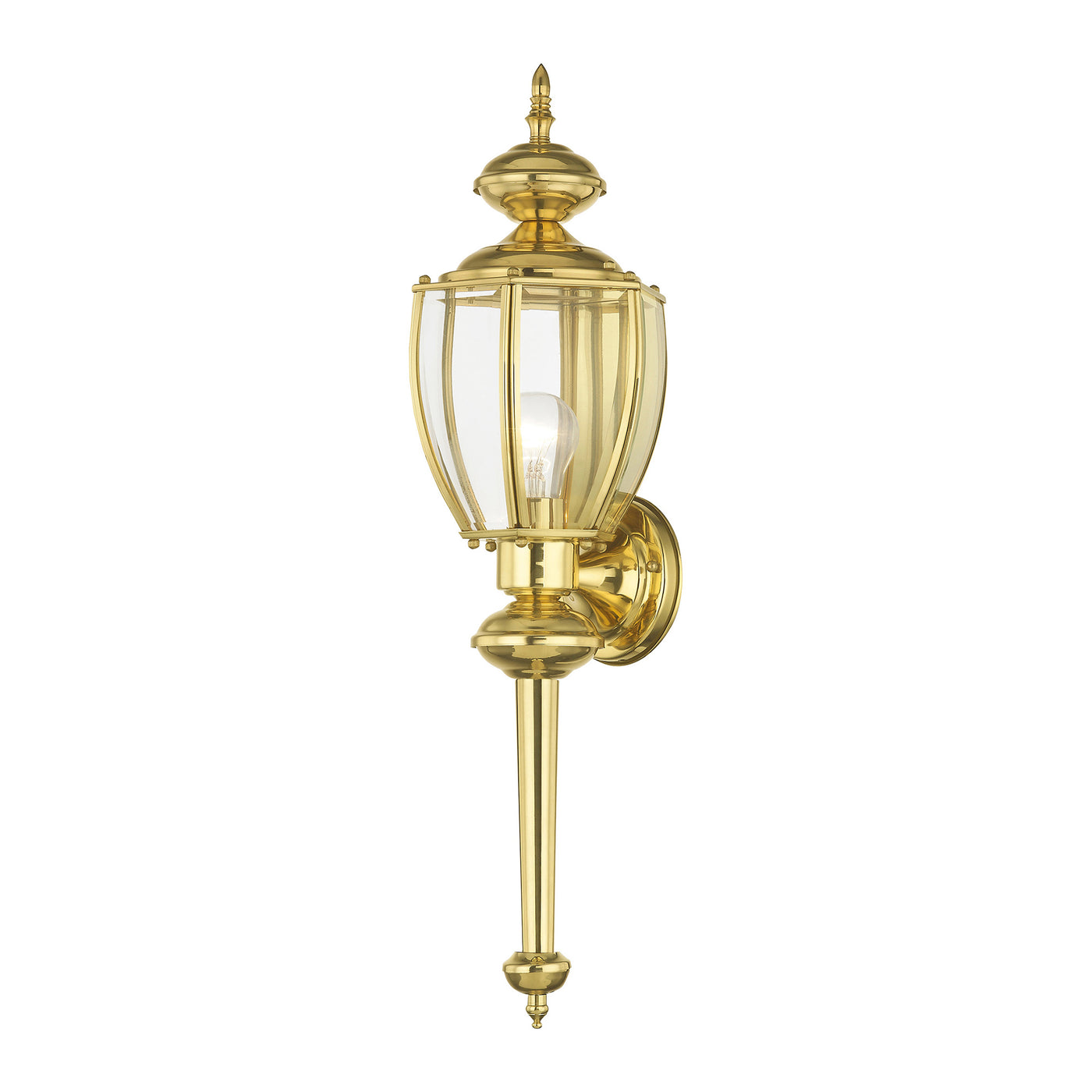 1 Light Polished Brass Outdoor Wall Lantern Exterior Livex