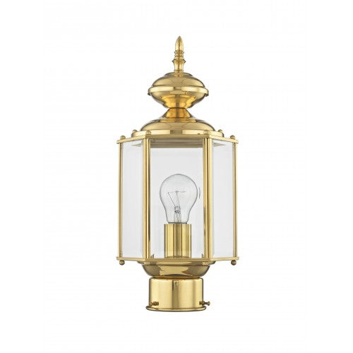 1 Light Polished Brass Outdoor Post Top Lantern Post Livex