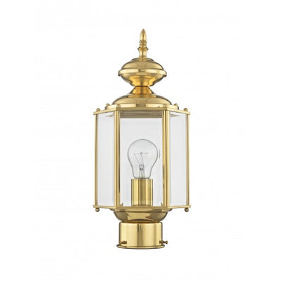 1 Light Polished Brass Outdoor Post Top Lantern Post Livex