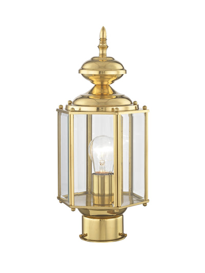 1 Light Polished Brass Outdoor Post Top Lantern Post Livex