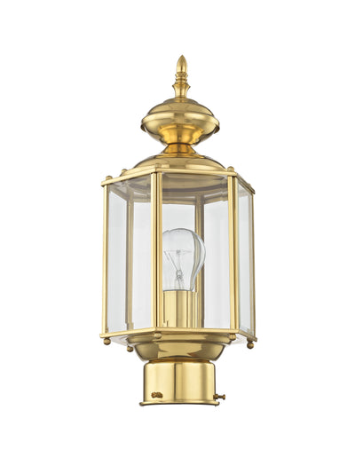 1 Light Polished Brass Outdoor Post Top Lantern Post Livex