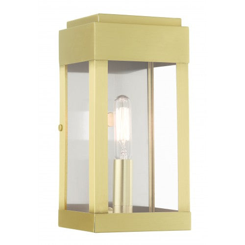 1 Light Satin Brass Outdoor ADA Wall Lantern Exterior Livex