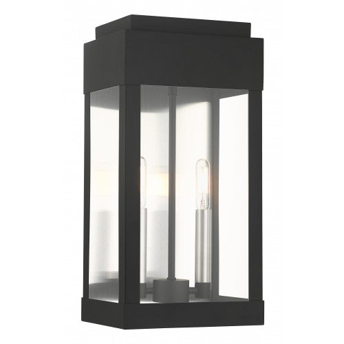 2 Light Black Outdoor Wall Lantern Exterior Livex