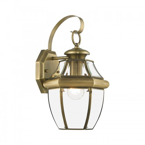 1 Light Antique Brass Outdoor Wall Lantern Exterior Livex