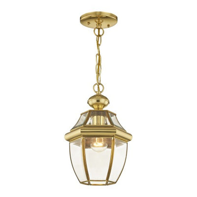 1 Light Polished Brass Outdoor Lantern Exterior Livex