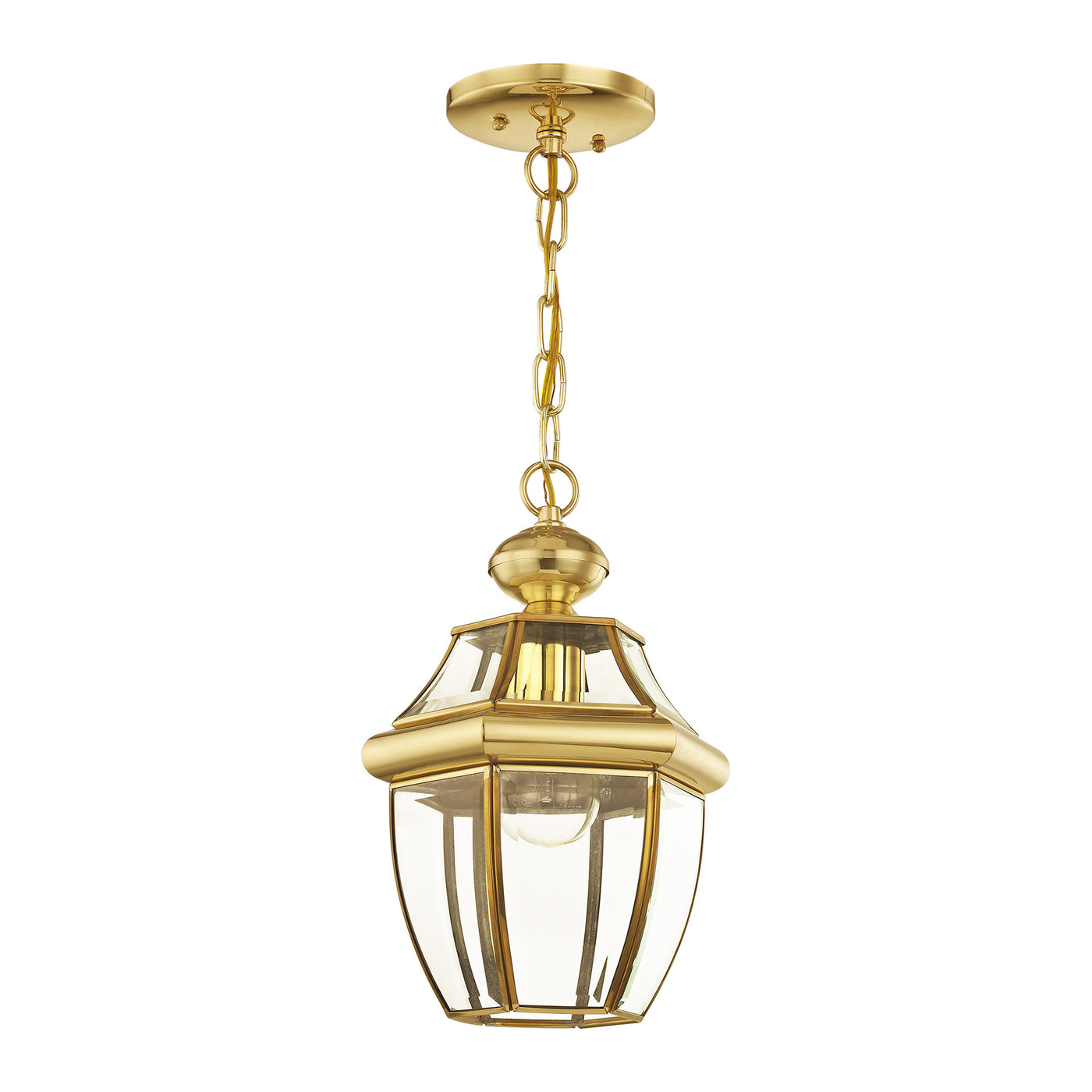 1 Light Polished Brass Outdoor Lantern Exterior Livex