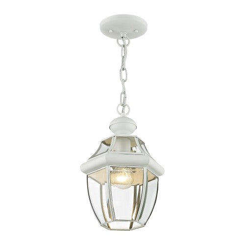 1 Light White Outdoor Lantern Exterior Livex