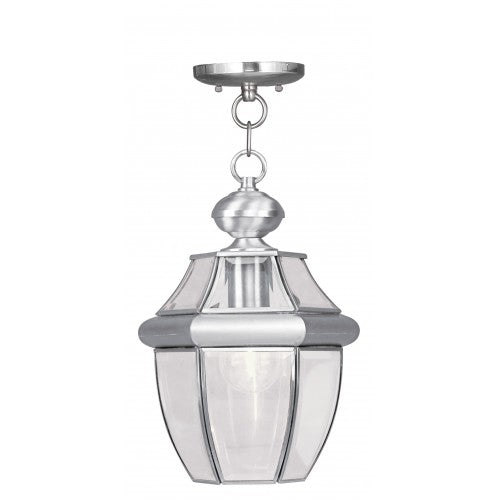 1 Light Brushed Nickel Outdoor Lantern Exterior Livex