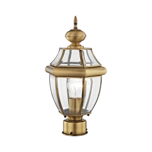 1 Light Antique Brass Outdoor Post Top Lantern Post Livex