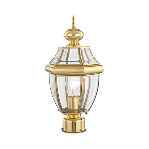 1 Light Polished Brass Outdoor Post Top Lantern Post Livex