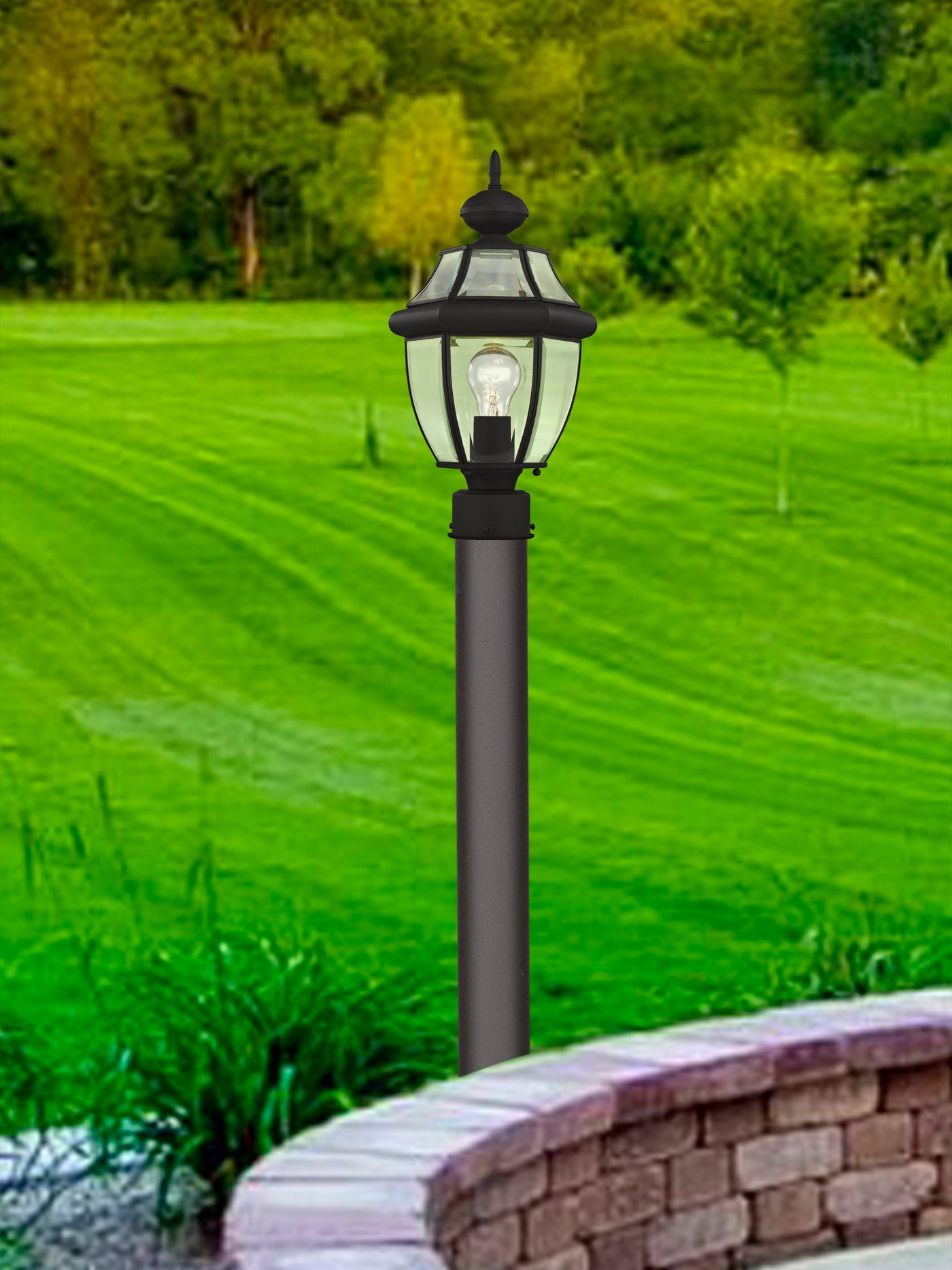 1 Light Black Outdoor Post Top Lantern Post Livex