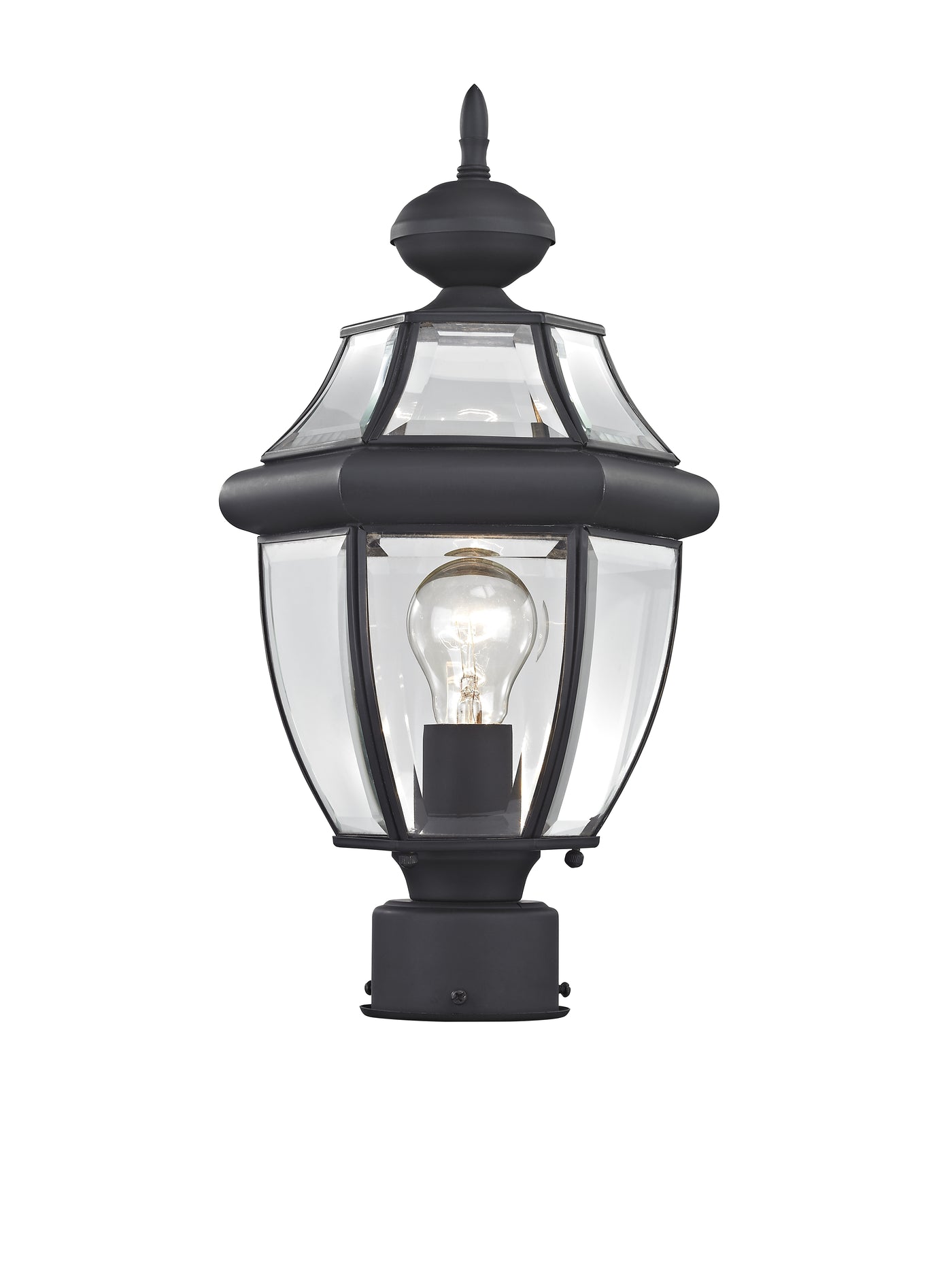 1 Light Black Outdoor Post Top Lantern Post Livex