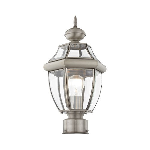 1 Light Brushed Nickel Outdoor Post Top Lantern Post Livex