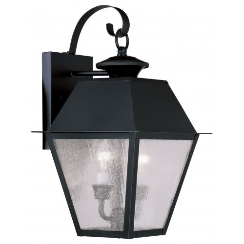 2 Light Black Outdoor Wall Lantern Exterior Livex