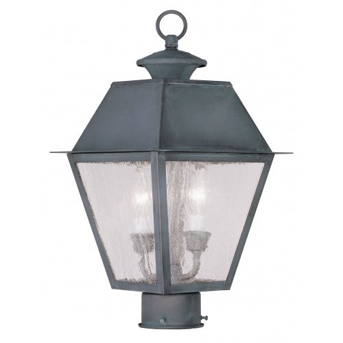 2 Light Charcoal Outdoor Post Top Lantern Post Livex