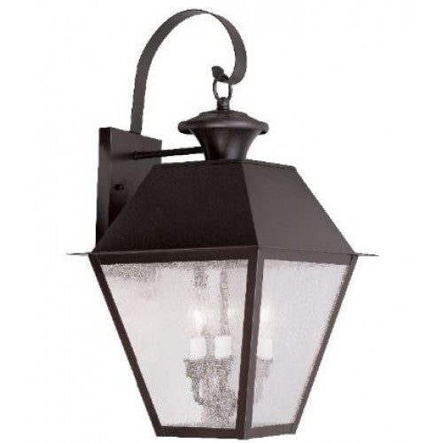 3 Light Bronze Outdoor Wall Lantern Exterior Livex