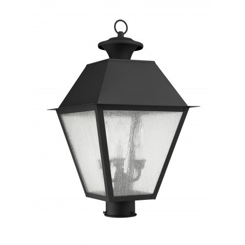 3 Light Black Outdoor Post Top Lantern Post Livex