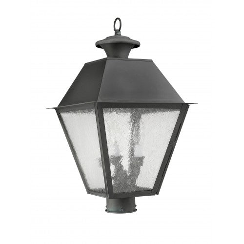 3 Light Charcoal Outdoor Post Top Lantern Post Livex