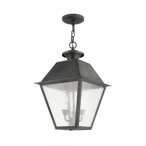 3 Light Charcoal Outdoor Lantern Post Livex